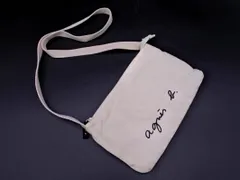 agnes b アニエスベー ロゴ ミニ ショルダー バッグ アイボリー ■■ レディース