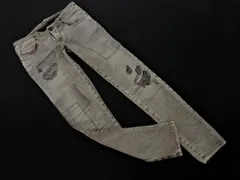 DIESEL ディーゼル パッチワーク ダメージ加工 スキニー デニムパンツ size27/グレー ◇■ レディース