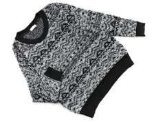 E Hyphen World gallery イーハイフンワールドギャラリー 総柄 ニット セーター sizeF/黒 ◇■ レディース