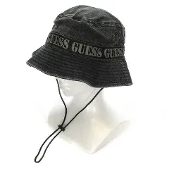 ゲス GUESS 19年 GUESSx88RISING GUE88RISING サファリハット バケットハット 帽子 コットン ロゴ テープ ONE 黒 ブラック 小物 バケハ