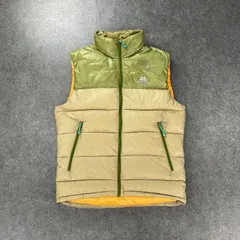 MOUNTAIN EQUIPMENT Down Vest マウンテンイクイップメント ダウンベスト フルジップ ハイネック ナイロン ロゴプリント バイカラー 421330