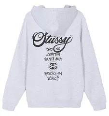 ステューシー STUSSY WORLD TOUR HOOD スウェット パーカー  裏起毛 ユニセックス　長袖　人気　フーディ