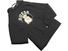 GUESS ゲス プリント カンガルーポケット プルオーバー パーカー sizeS/黒 ◇■ メンズ