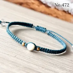 472 マザーオブパール　天然石　ブレスレット　ハンドメイド　ミサンガ　お守り