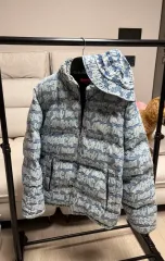 XL シュプリーム ファット チップ ジャカード デニム パファー ジャケット ブルー 22ss