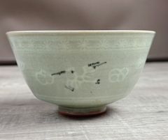 茶道具 高麗青磁 象嵌雲鶴文 抹茶碗 - メルカリ