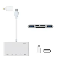 【2025 MFi認証品】SDカードリーダー 6in2 Type-C/iPhone カードリーダー USB/Type-C/Lightning/SD/TF変換アダプタ iPhone/iPadに適用  変換アダプター OTG機能 最新IOS16 対応R11226