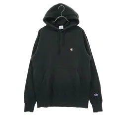 Champion チャンピオン ワンポイントロゴ 長袖 スウェットパーカー M ブラック レディース 古着
