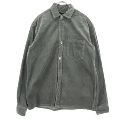 美品 ZARA ザラ 長袖 コーデュロイシャツ M グレー メンズ 古着