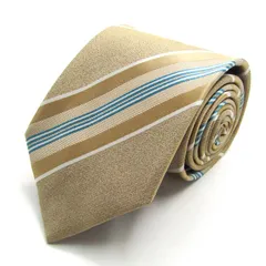 コムサメン ブランド ネクタイ ストライプ柄 シルク 日本製 PO メンズ ベージュ COMME CA MEN 【中古】