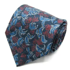 ピエールカルダン ブランド ネクタイ 花柄 総柄 シルク PO メンズ ネイビー Pierre Cardin 【中古】