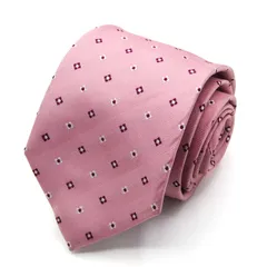 タカキュー ブランド ネクタイ 小紋柄 ドット柄 ウォッシャブル PO メンズ ピンク TAKA Q 【中古】