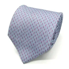 ブルガリ ブランド ネクタイ セッテピエゲ 小紋柄 シルク イタリア製 PO メンズ ブルー BVLGARI 【中古】