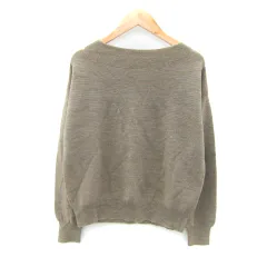 オペークドットクリップ OPAQUE.CLIP ニット カットソー 長袖 ラウンドネック 無地 38 M ブラウン /SY3