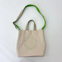 STELLA MCCARTNEY ステラ マッカートニー 2way トート バッグ ロゴ ショルダー キャンバス Eco Salt And Pepper エコ ソルト ペッパー 705