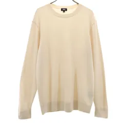 美品 UNIQLO ユニクロ カシミヤ100％ 長袖 セーター L ベージュ ニット メンズ 古着