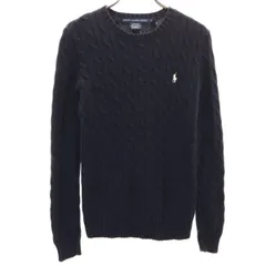 RALPH LAUREN SPORT ラルフローレンスポーツ 長袖 ケーブル ニット S ネイビー セーター レディース 古着