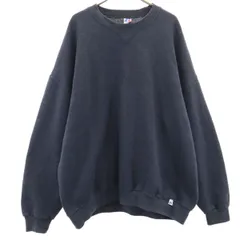 RUSSELL ATHLETIC ラッセルアスレチック 長袖 スウェット トレーナー XXL ネイビー 裏起毛 無地 ビッグサイズ メンズ 古着