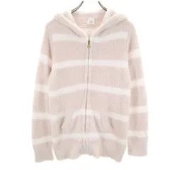 gelato pique ジェラートピケ ボーダー 長袖 ふわもこ ジップパーカー ルームウェア F ピンク系 ジェラピケ レディース 古着