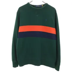 POLO RALPH LAUREN ポロラルフローレン 長袖 スウェット トレーナー M グリーン系 裏起毛 メンズ 古着