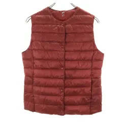 UNIQLO ユニクロ ウルトラライト ダウンベスト L レッド系 コンパクト レディース 古着