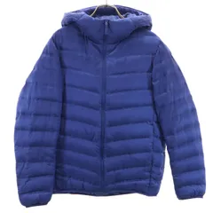 UNIQLO ユニクロ ウルトラライト シームレス ダウンパーカー S ブルー系 収納袋付き メンズ 古着