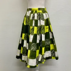 GRACE CONTINENTAL diagram チェックスカート レディース フレアスカート 黄緑 黄色 緑 Sサイズ 36 ポリエステル 3532 1148-0のサムネイル