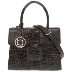 ルシアン ペラフィネ クロコダイル ブルー スカル ミニボストンバッグ