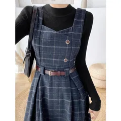 ジャンパースカート タンクトップ ワンピース 秋 ロングワンピース サロペットスカート 30代 秋冬 40代 ジャンスカ 冬 きれいめ レディース