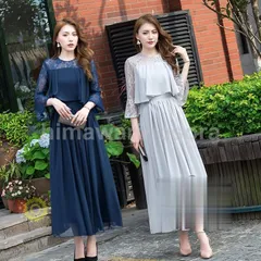 袖あり 夏 50代 秋 春 フォーマルドレス ワンピース ロング パーティードレス 30代 40代 20代 ドレス ロング丈 結婚式 親族 60代 冬 大きい