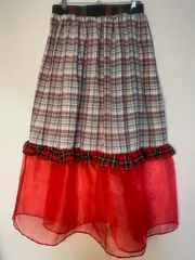 チェックフリルオーガンジースカート