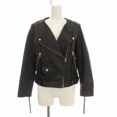 スナイデル SNIDEL ライダースジャケット ダブル ラムレザー 0 黒 ブラック SWFJ171029 /EE