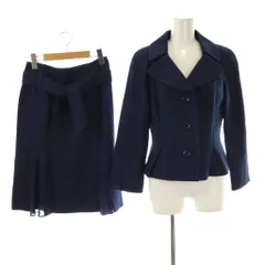 ユキトリイ YUKI TORII INTERNATIONAL スーツ ジャケット スカート セットアップ シルク混 38 ネイビー /ES ■OS