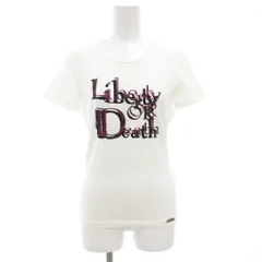 ガリアーノ GALLIANO Liberty Or Death プリント Tシャツ カットソー 半袖 S 白 ホワイト /GVのサムネイル