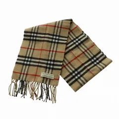 バーバリー BURBERRY ノバチェック マフラー ストール メリノウール カシミヤ混 茶 ブラウン ■GY18 /MQ