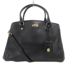 コーチ COACH 2WAY ハンドバッグ ショルダーバッグ レザー ロゴ 黒 ブラック F34607 /JS