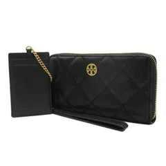 【新品】トリーバーチ 168687 0425 001 (ブラック) 財布 長財布 TORY BURCH WILLA レザー キルティング調 ダブルTメタルロゴ ジップ コンチネンタル ウォレット アウトレット レディース
