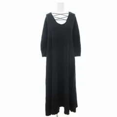 ナノユニバース nano universe ニットワンピース マキシ ロング 長袖 M 黒 ブラック /UD