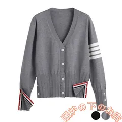 ゴルフウェア レディース カーディガン ゴルフウエア Vネック ニット ニットカーディガン ゴルフ ウエア トリコロール ライン ウール あったか051525