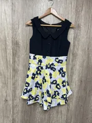 JILLSTUART ジルスチュアート 花柄 ノースリーブ Aライン ワンピース sizeM/濃紺  ■◆ レディース