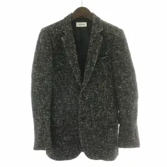 リチウム オム LITHIUM HOMME テーラードジャケット ブレザー アウター シングル ツイード モヘヤ混 アルパカ混 ウール混 44 黒 ブラック /BBのサムネイル