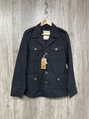 美品 NEVER SEEN THING タグ付 リネン混 ブラック ジャケット sizeM/黒 ◆■ メンズ