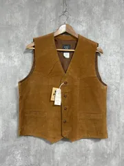 CHEVIOT ベスト 豚革 レザー スウェード ヴィンテージ ブラウン 90s 本革 スウェードレザーベスト ヴィンテージ ブラウン M 豚革