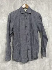 agnes b アニエスベー ヴィンテージ 長袖 ドット柄 ブラウス シャツ size38/紺  ■◇ メンズ