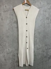 Mila Owen ミラオーウェン ニット ボタン シンプル ノースリーブ ワンピース size0/白 ■◆ レディース