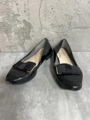 DIANA ダイアナ グログランリボン エナメル パンプス ローファー シューズ size23.5/黒 ■■ レディース