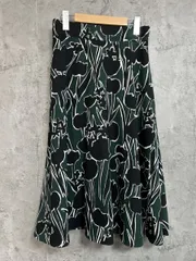 Otto collection 大花柄 フレア スカート size13/黒ｘ緑 ■■ レディース
