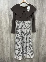 美品 RANAN ラナン 花柄 Aライン ワンピース sizeM/茶色×ベージュ ◇■ レディース