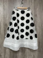 Chesty チェスティ ドット柄 透け感 フレア スカート size1/白ｘ黒 ■◇ レディース