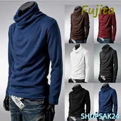 ニット トップス メンズ タートルネック セーター ニットセーター ボリュームネックニット 長袖 シンプル676